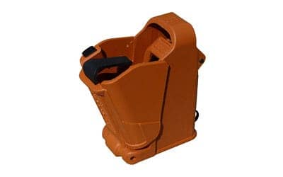 Skip to the beginning of the images gallery MAGLULA UPLULA UNIVERSAL PISTOL MAGAZINE LOADER ORANGE/BROWN