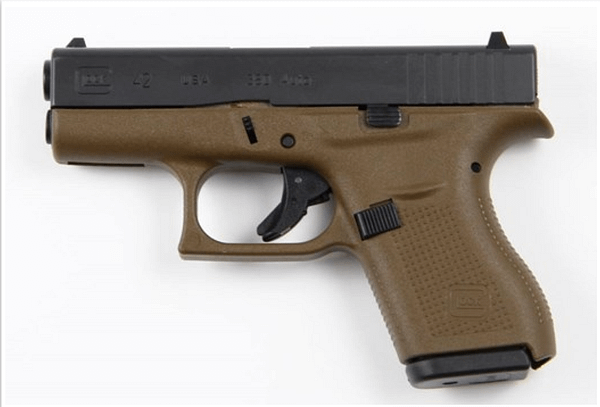 Glock 42 Black / Flat Dark Earth .380 ACP 3.25-inch 6Rd Fixed Sights USA Made