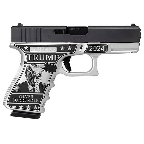 Glock 19 Gen 3 Custom "Trump 2024 Mug Shot" Black / White 9mm 4.02" Barrel 15-Rounds