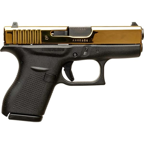 Glock 42 Black / Gold .380 ACP 3.2" Barrel 6-Rounds